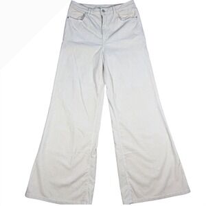 Pilcro Anthropologie Cream Corduroy Wide Leg High Rise Pants Womens Size 29 Boho